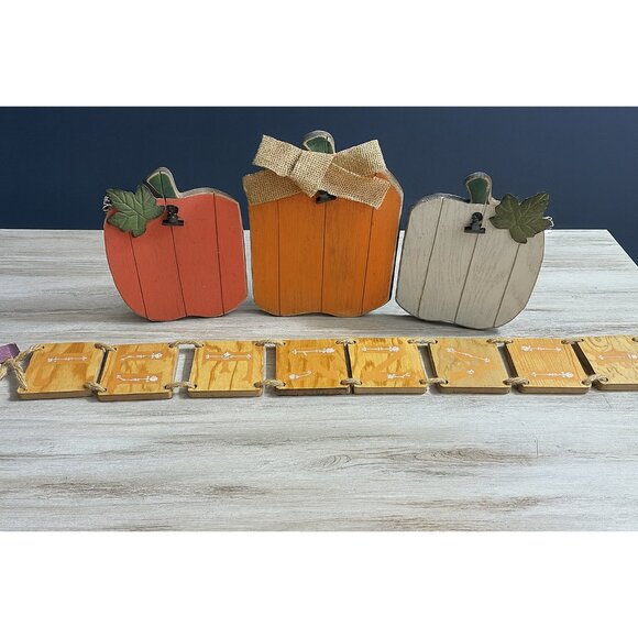 Harvest / Thanksgiving Décor Set – Pumpkins & Hanging Sign - Picture 3 of 3